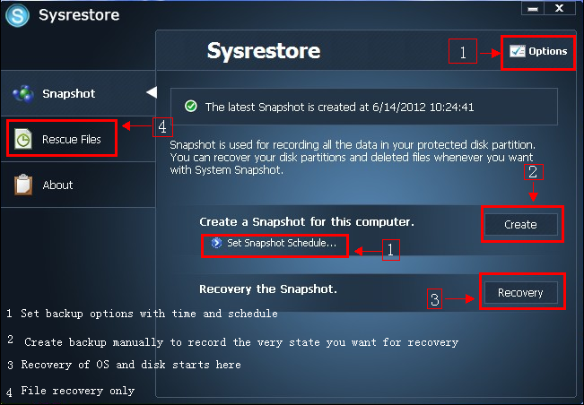 SysRestore Pro screenshot SysRestore Pro screenshot